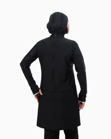 Black Muslimah Swimsuit Coco Dress Top back view