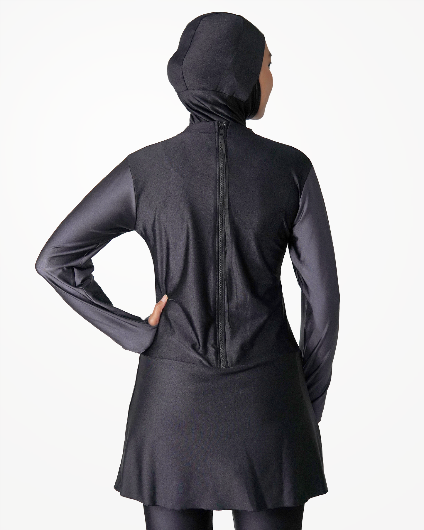 Muslimah Swimsuit Allure Dress Top Black and Grey