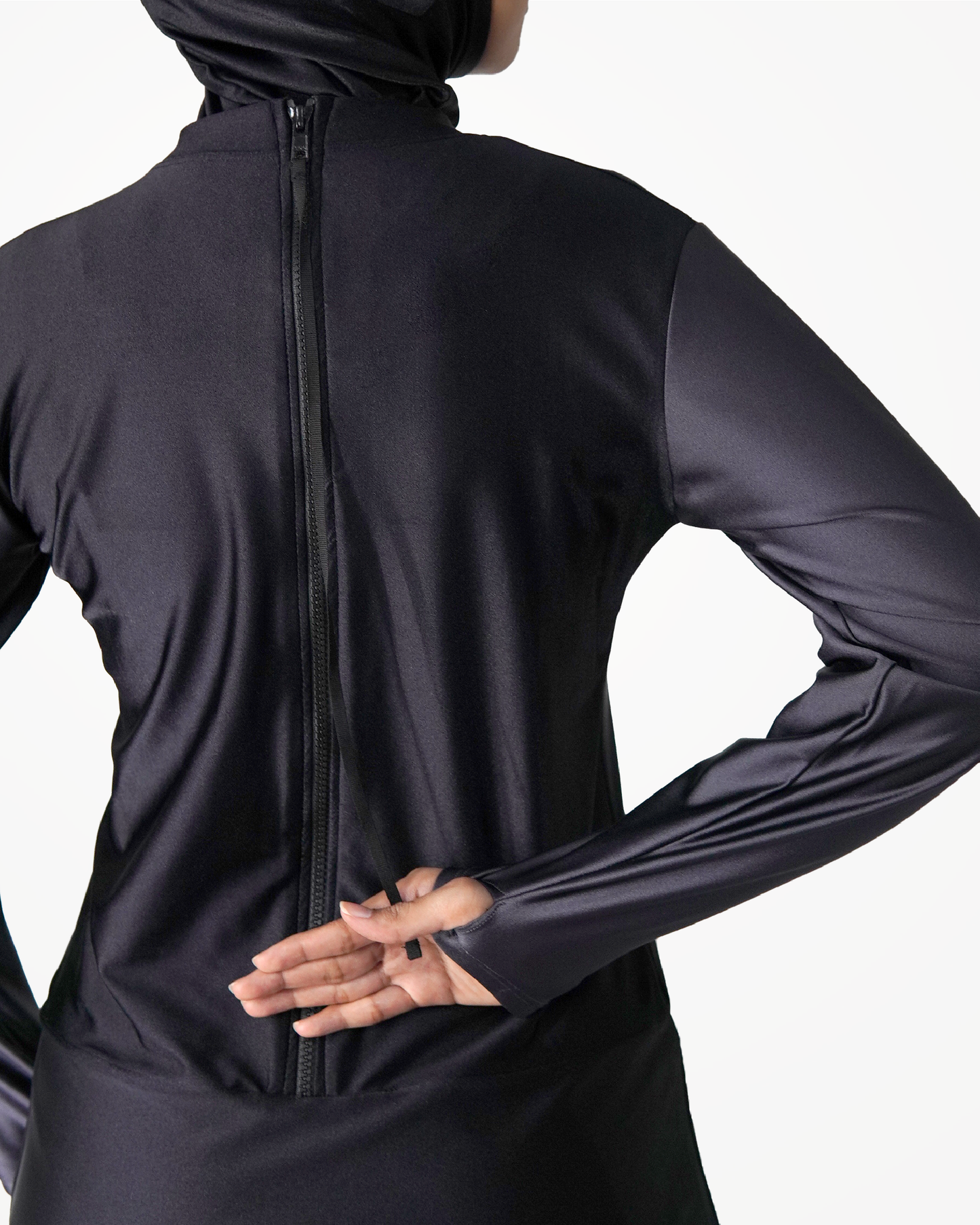 Muslimah Swimsuit Allure Dress Top Black and Grey