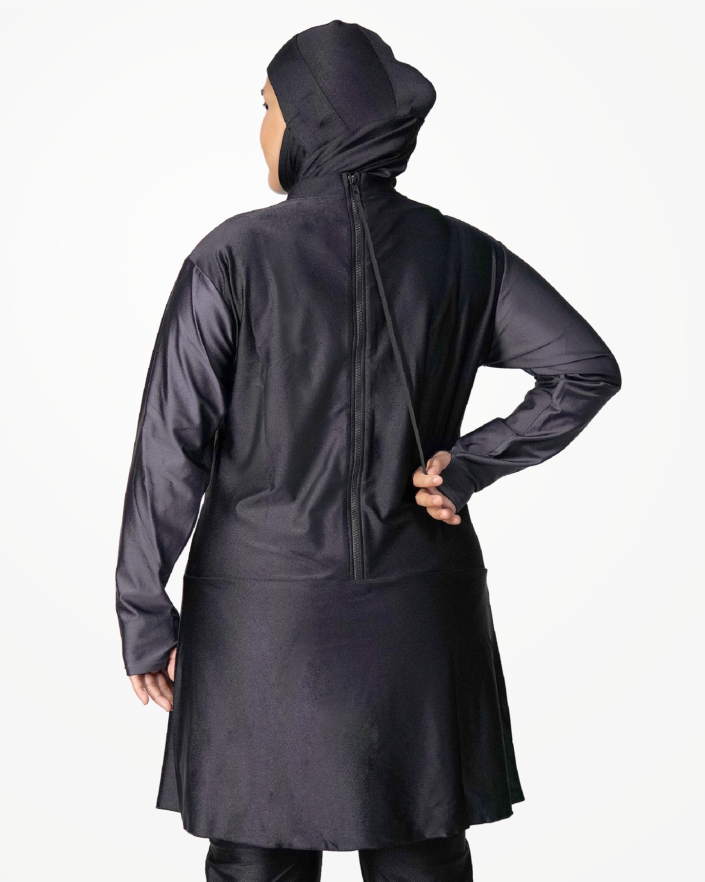 Muslimah Swimsuit Allure Dress Top Black and Grey