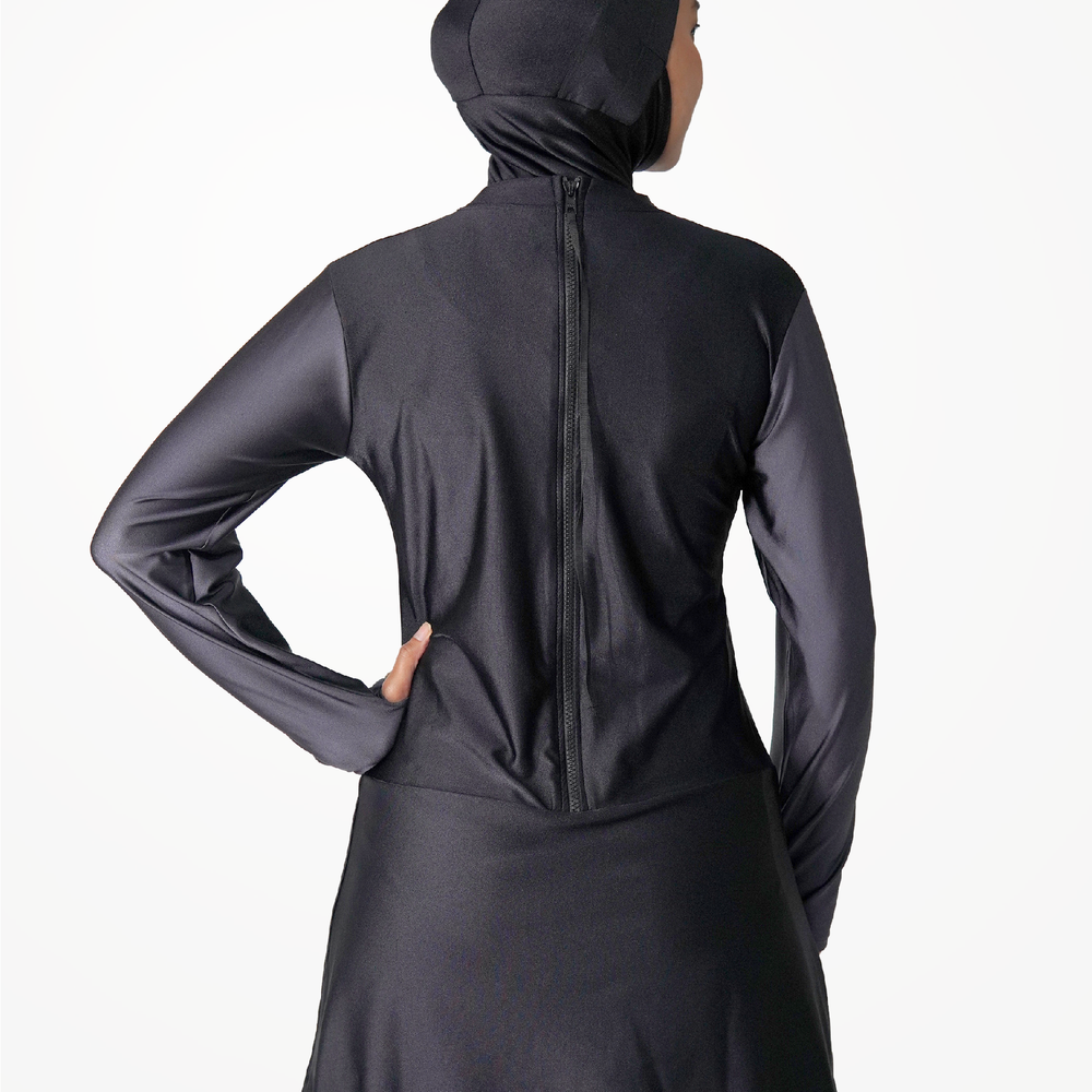 
                  
                    Muslimah Swimsuit Allure Dress Top Black and Grey
                  
                