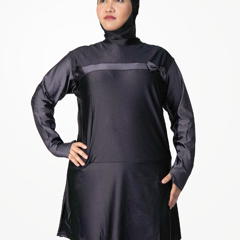 
                  
                    Muslimah Swimsuit Allure Dress Top Black and Grey
                  
                